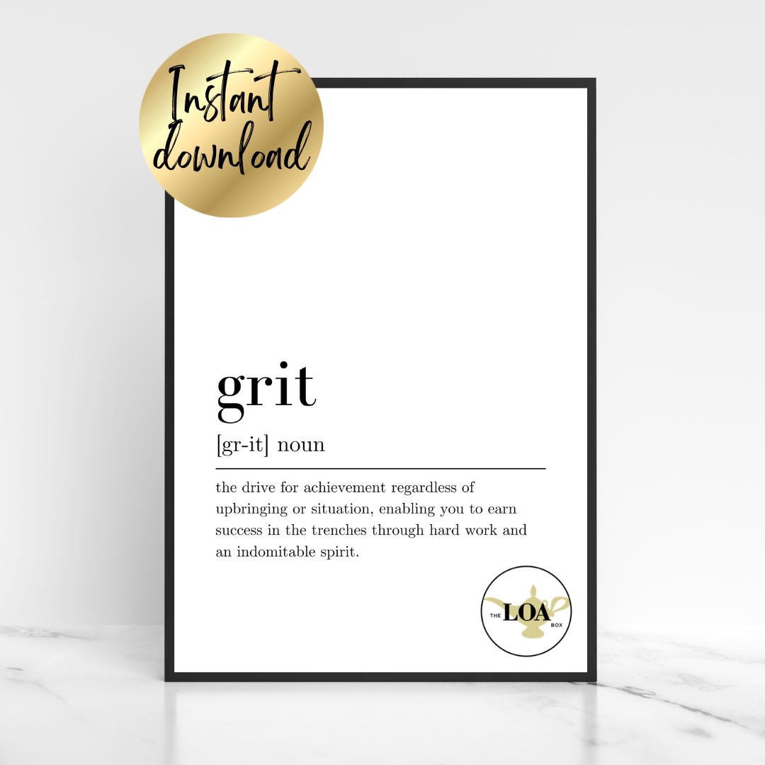 Grit Definition Print - Digital Download – The LOA Box