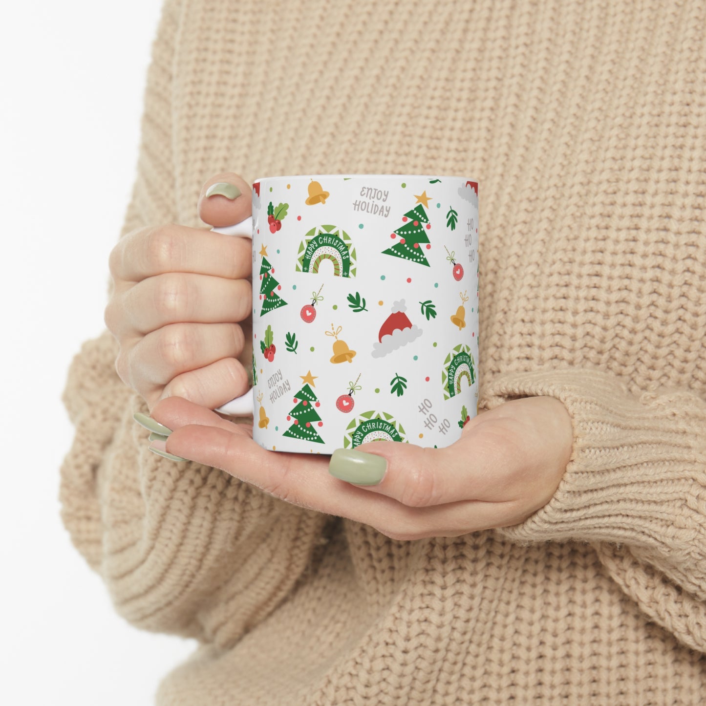 Cute Christmas Pattern Mug - Ceramic Mug 11oz