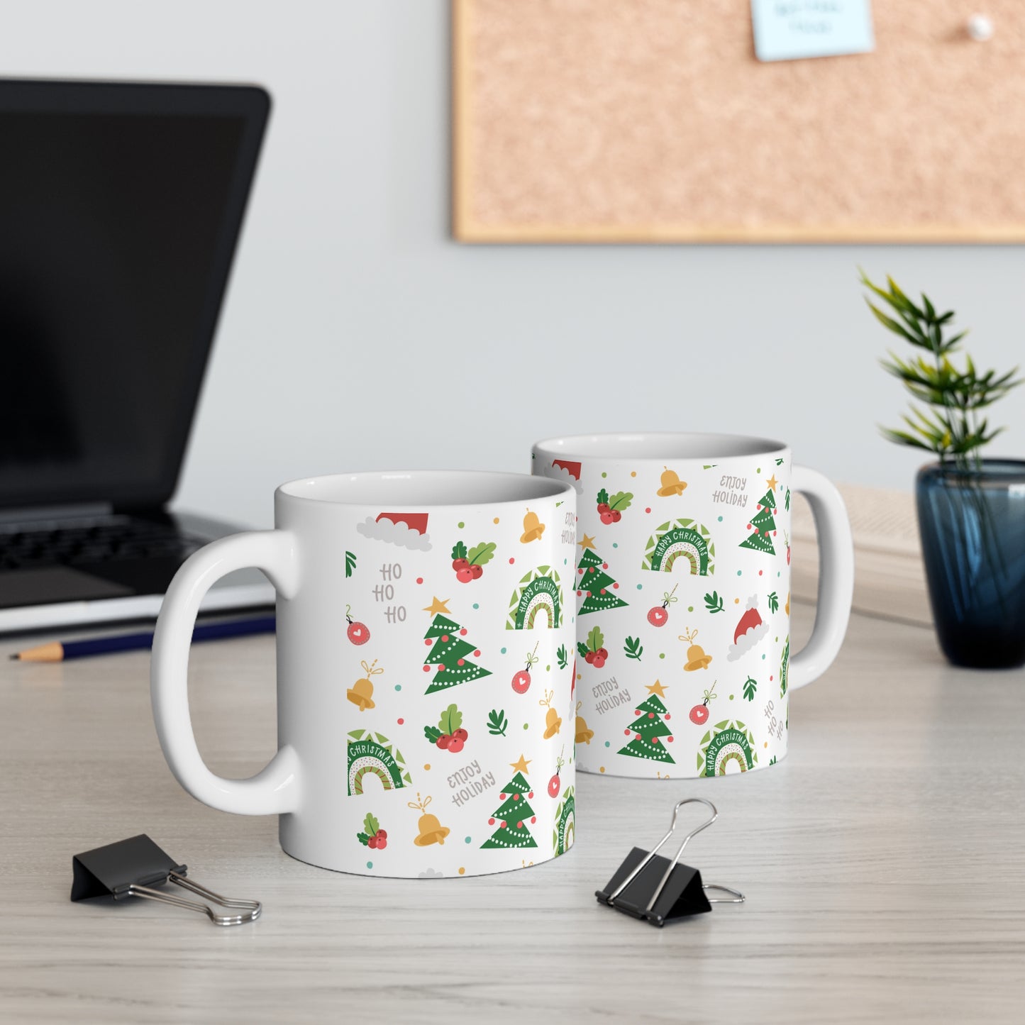 Cute Christmas Pattern Mug - Ceramic Mug 11oz