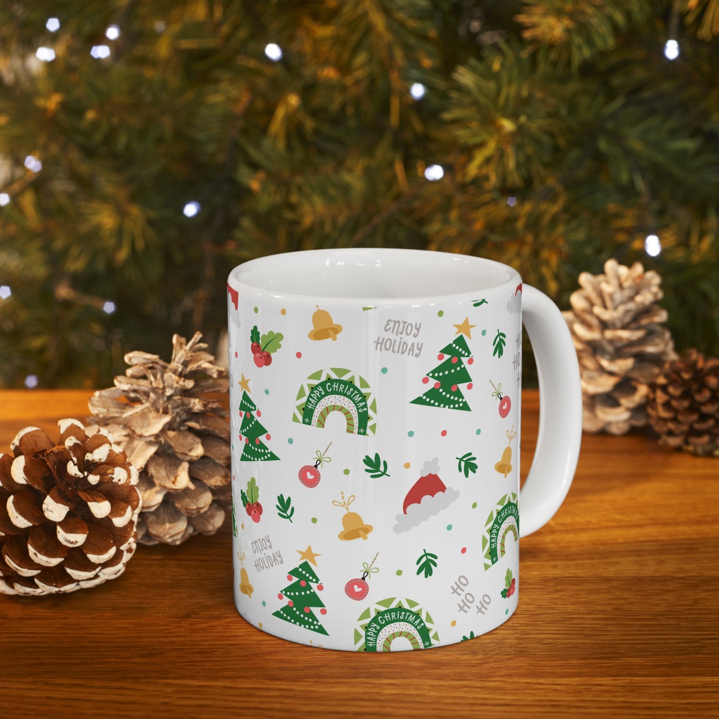 Cute Christmas Pattern Mug - Ceramic Mug 11oz