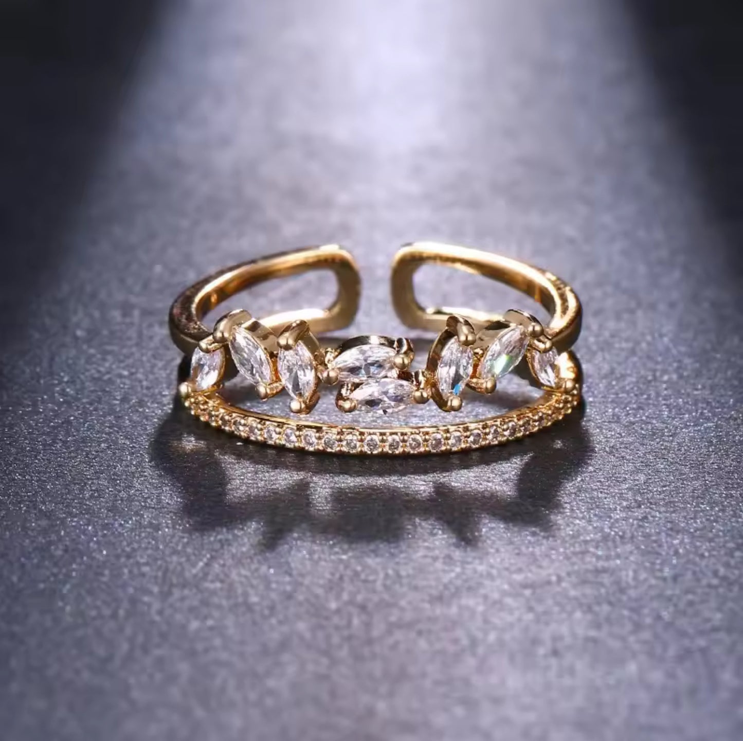 18K Gold Mia Crystal Ring