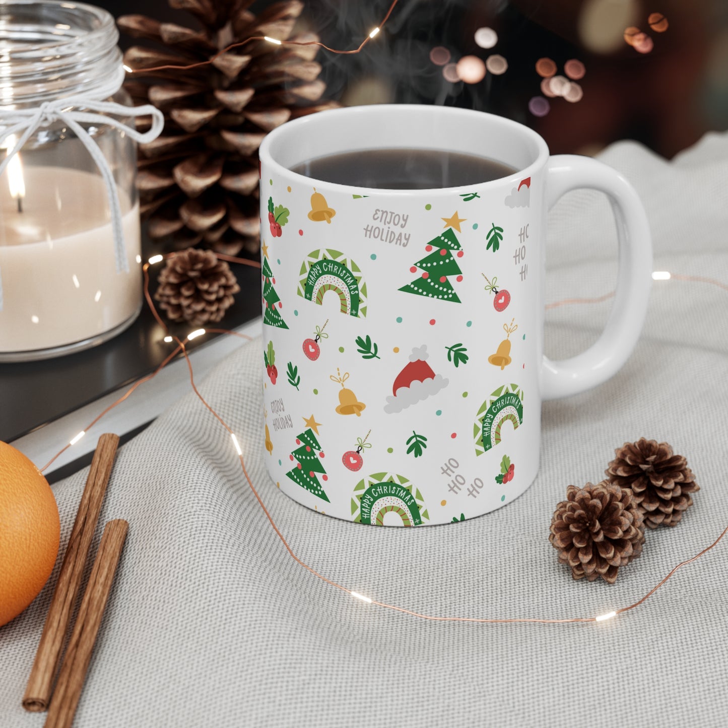 Cute Christmas Pattern Mug - Ceramic Mug 11oz