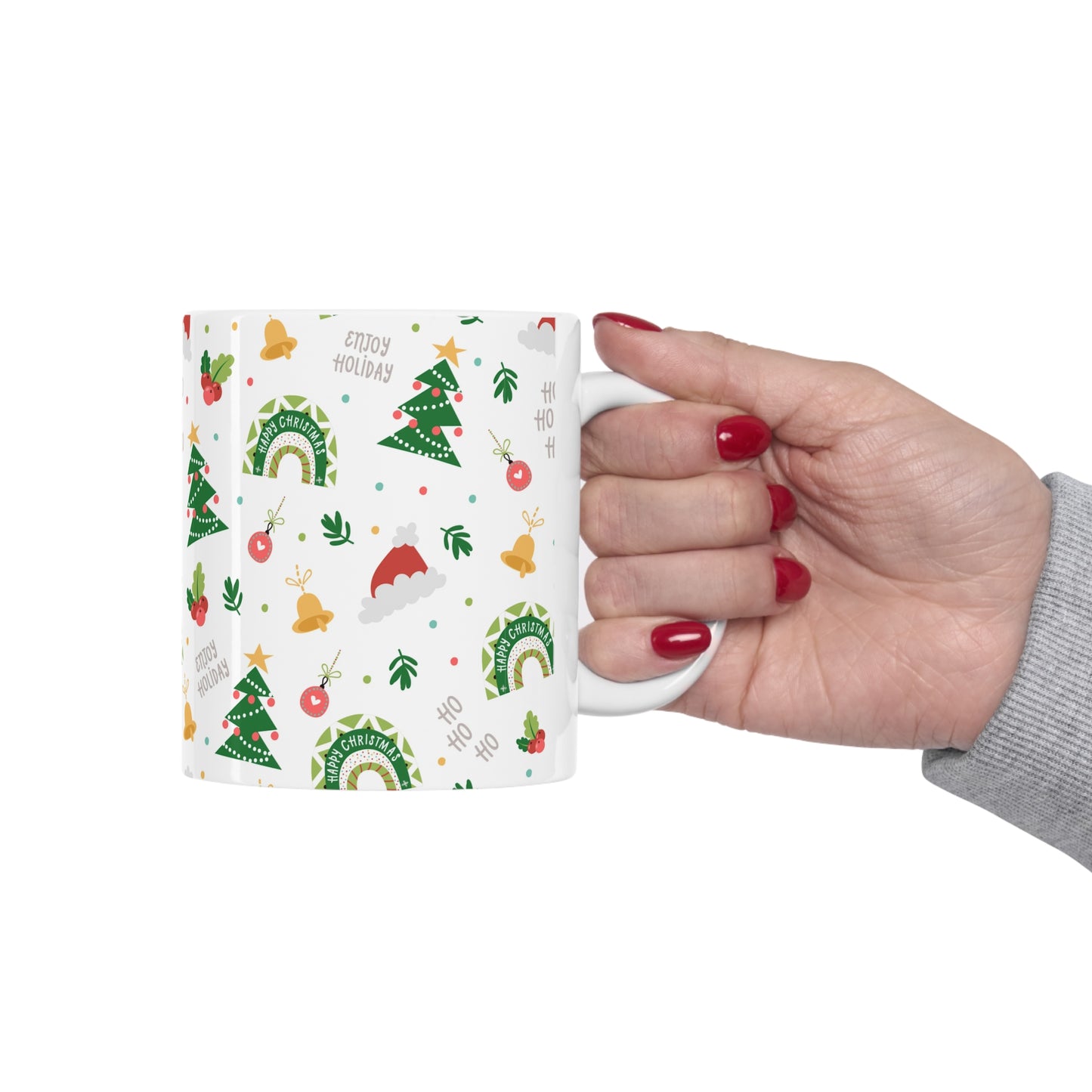 Cute Christmas Pattern Mug - Ceramic Mug 11oz