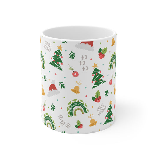 Cute Christmas Pattern Mug - Ceramic Mug 11oz