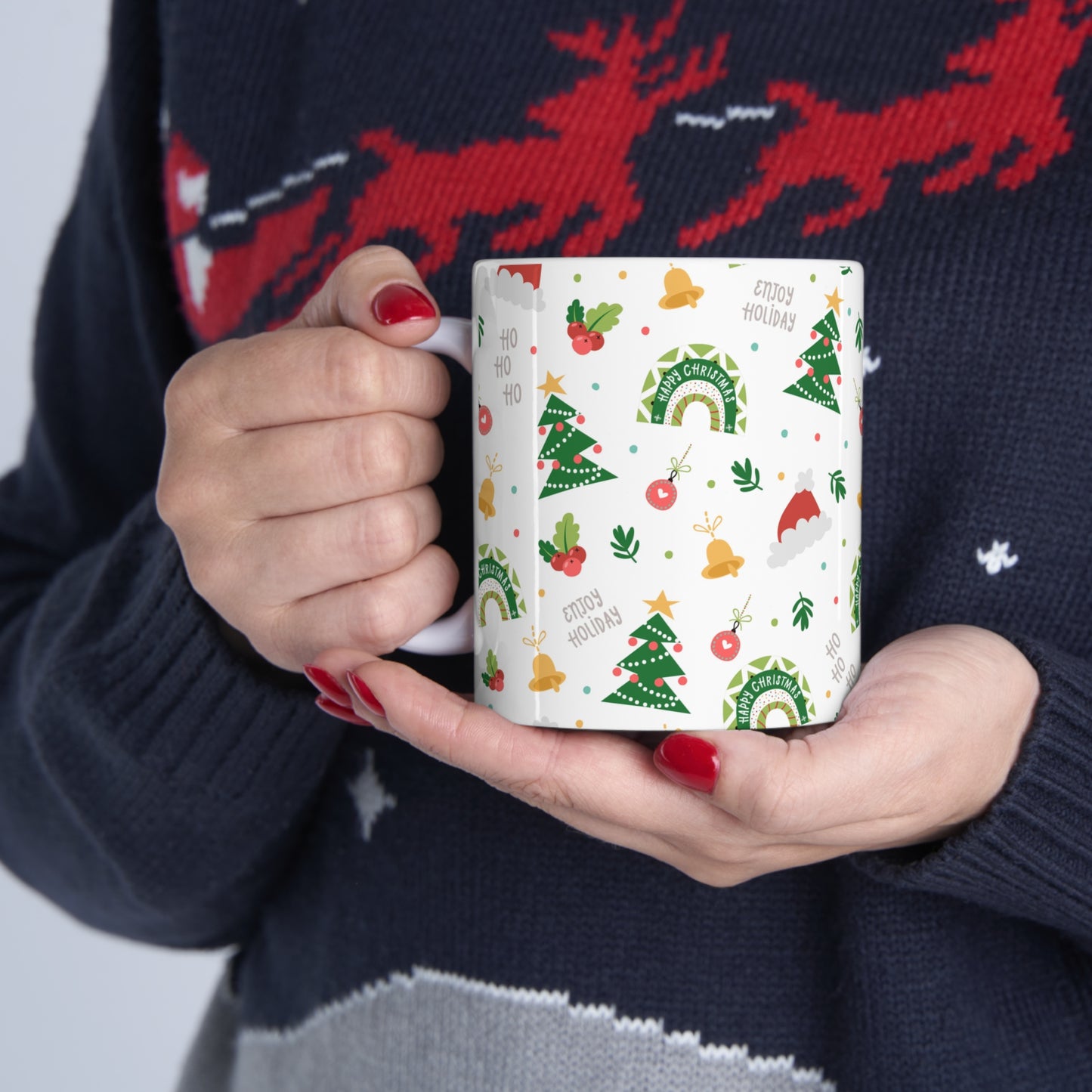 Cute Christmas Pattern Mug - Ceramic Mug 11oz