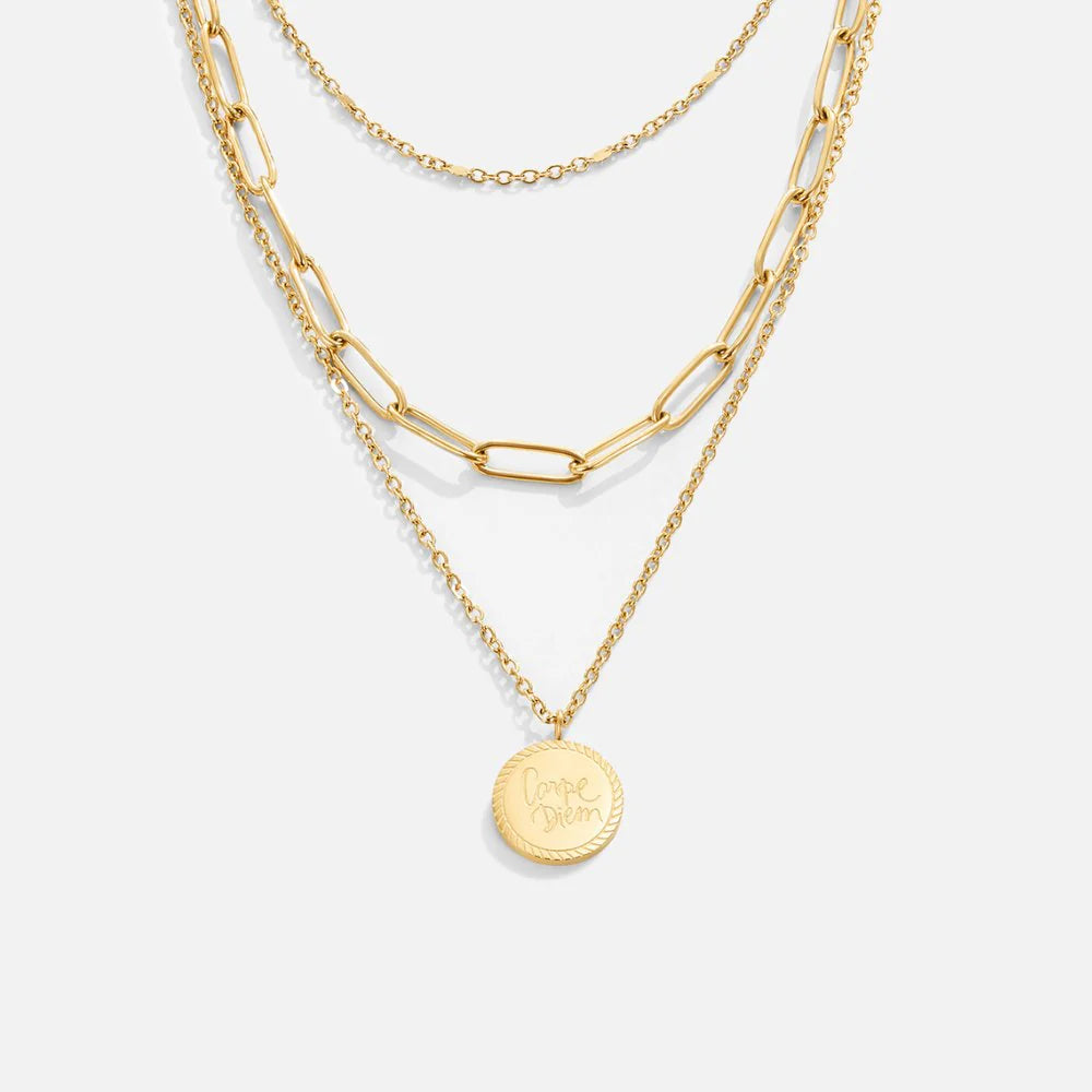 Carpe Diem Coin Layered Necklace