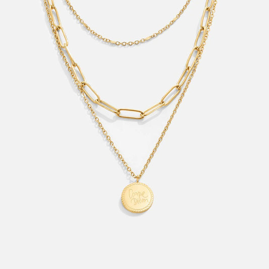 Carpe Diem Coin Layered Necklace
