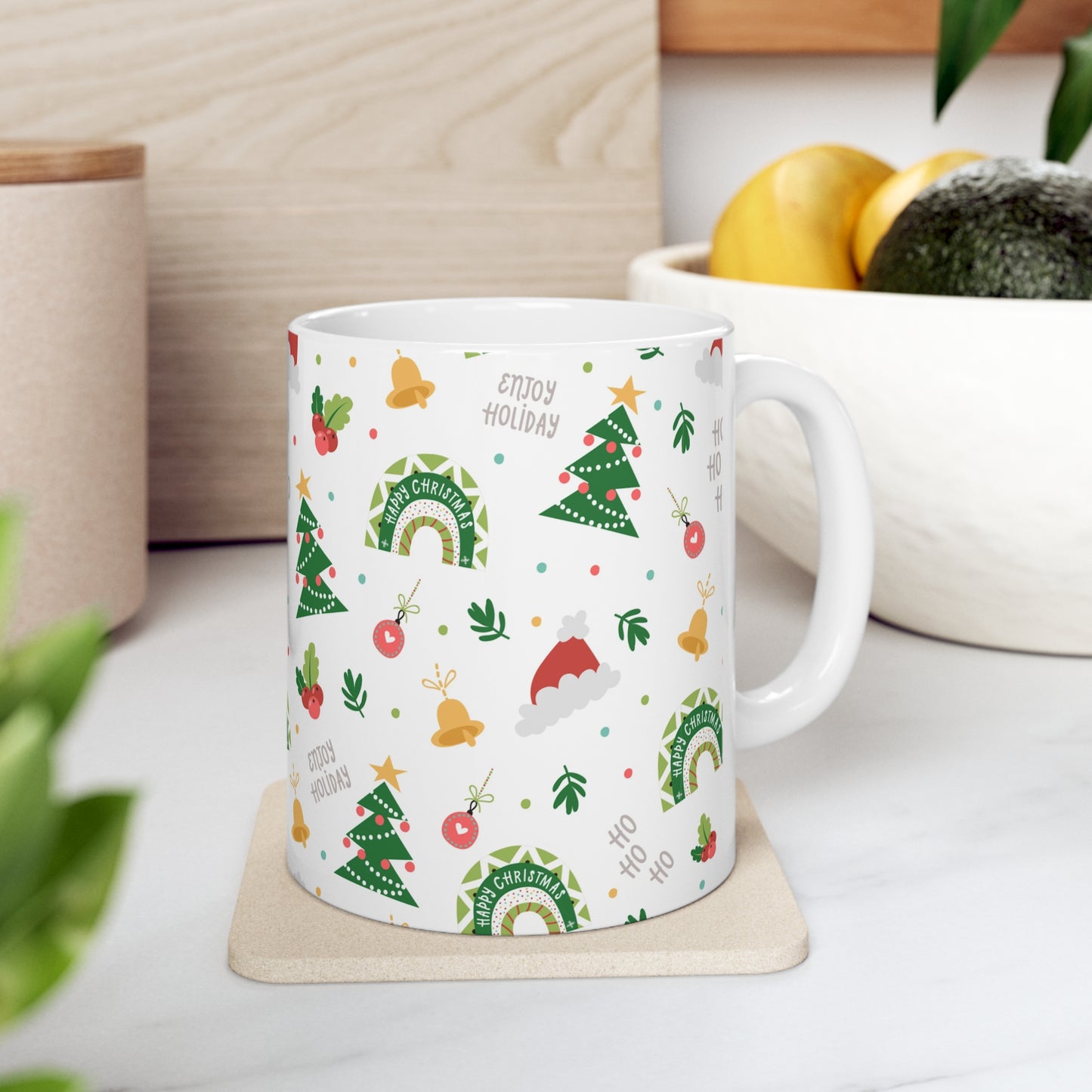 Cute Christmas Pattern Mug - Ceramic Mug 11oz