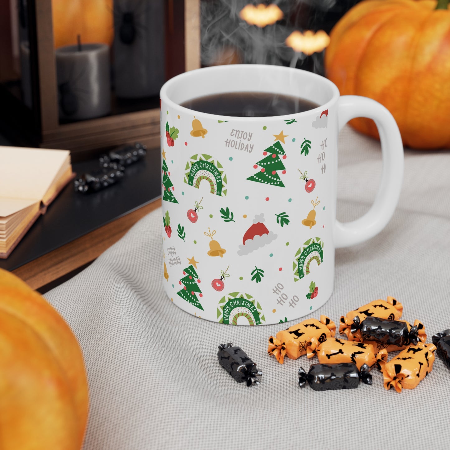 Cute Christmas Pattern Mug - Ceramic Mug 11oz