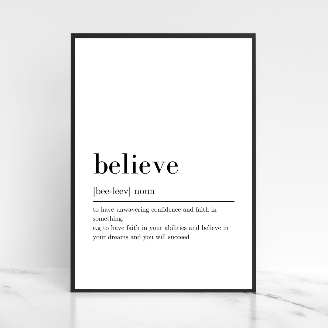 Believe Definition Print - Digital Download