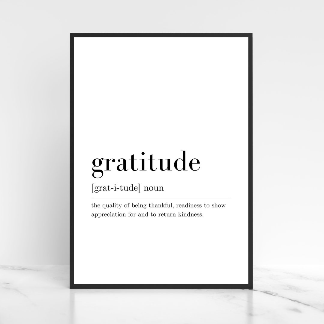 Gratitude Definition Print - Digital Download