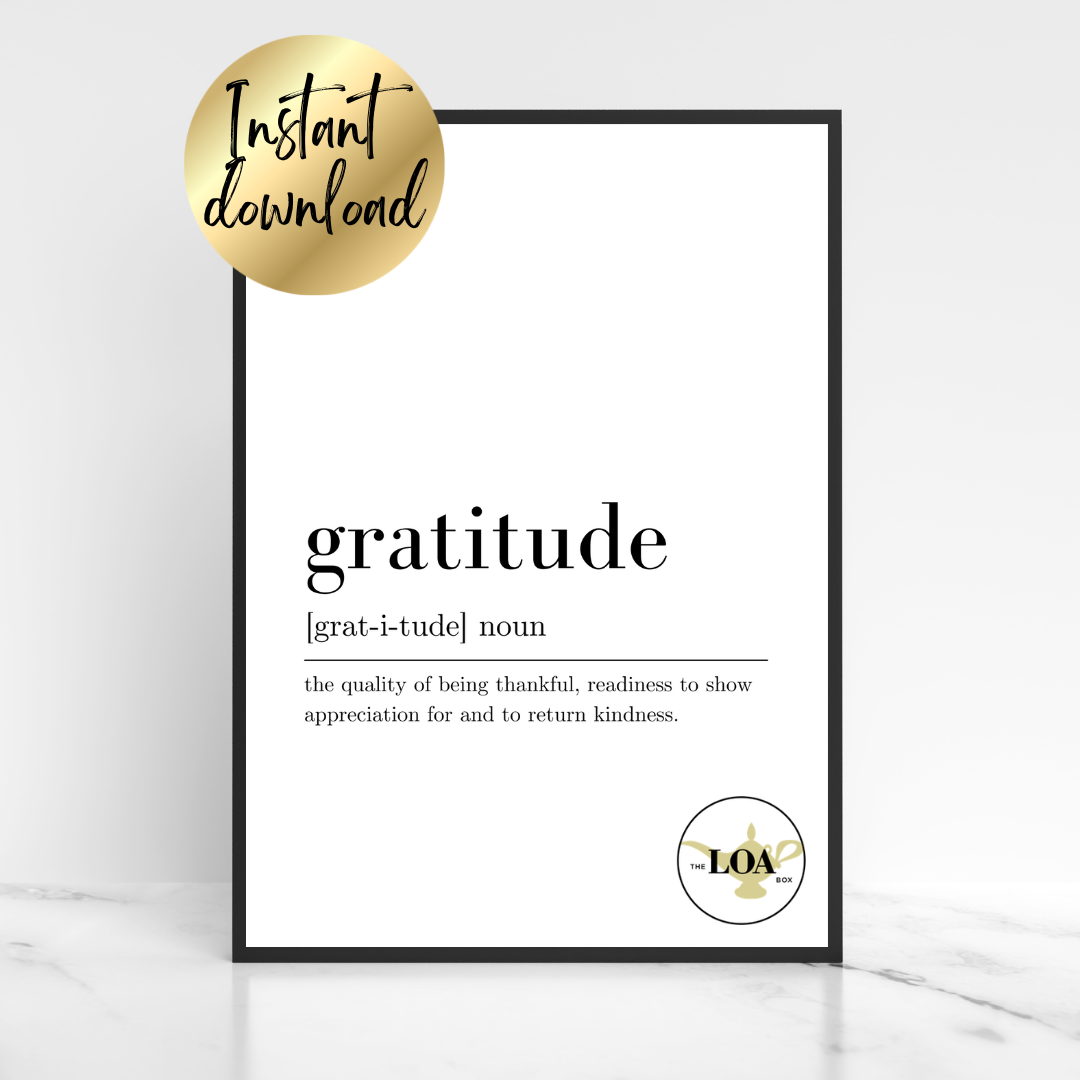 Gratitude Definition Print - Digital Download