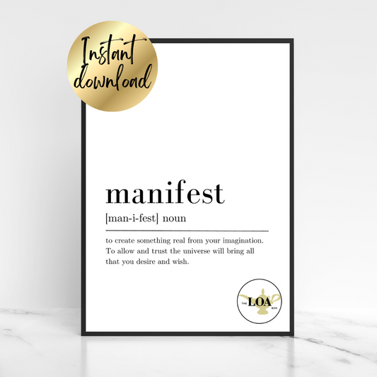 Manifest Definition Print - Digital Download