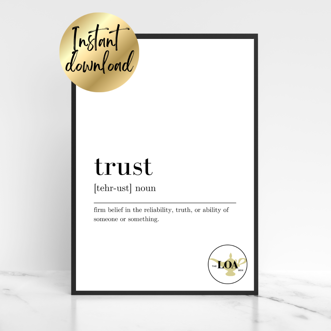 Trust Definition Print - Digital Download