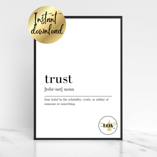 Trust Definition Print - Digital Download